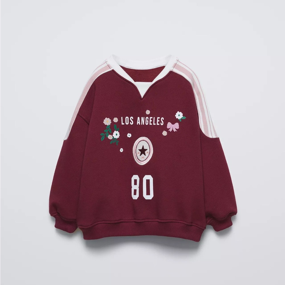 ZARA SWEATSHIRT WITH RAISED EMBROIDERY